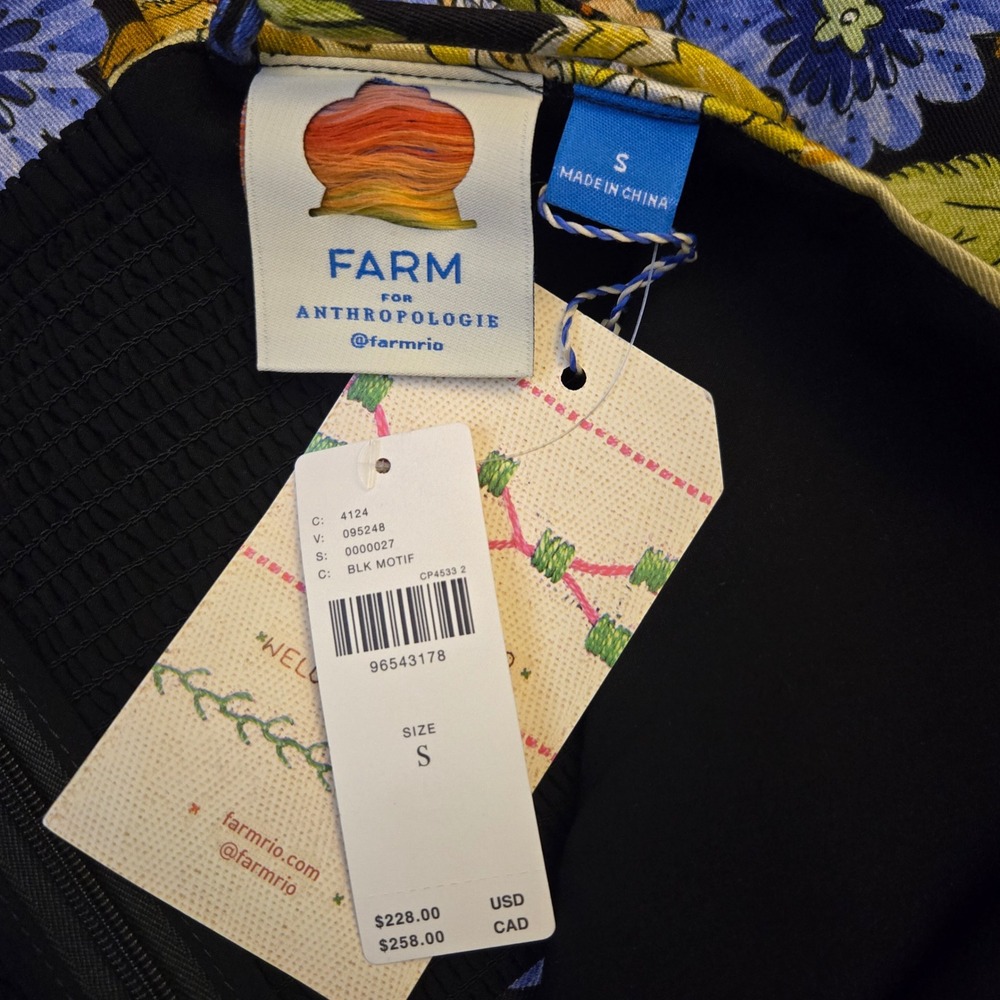FARM Rio Floral Bird Print Wide Leg Jumpsuit S Tropical Island Summer Resort NWT - Picture 12 of 14